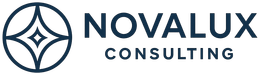 Logo for Novalux Consulting, includes a circle with a stylized star and the company name.